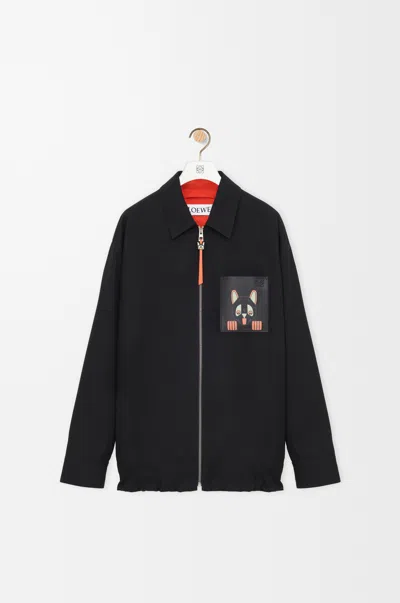 Loewe X Louis Wain Gabardine Zip-up Overshirt In Black