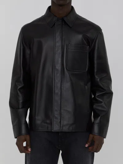 Loewe Men Overshirt In Lambskin Nappa In Black