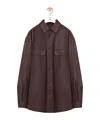 Loewe Overshirt In Nappa Lambskin In Brown