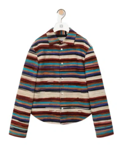 Loewe Overshirt In Nubuck Lambskin In Gray