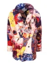 Loewe Richard Hawkins Oversized Double-breasted Fleece-jacquard Jacket In Multi