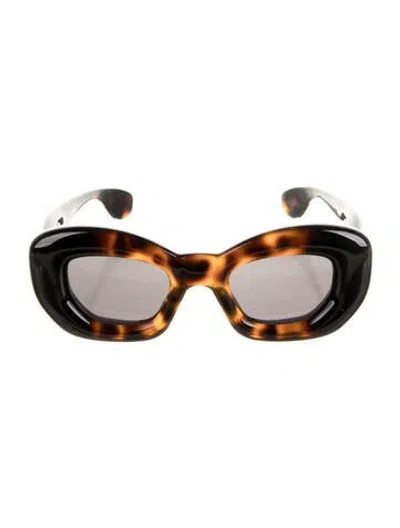 Pre-owned Loewe Oversize Mirrored Sunglasses In Brown