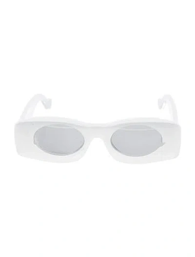 Pre-owned Loewe Oversize Mirrored Sunglasses In White