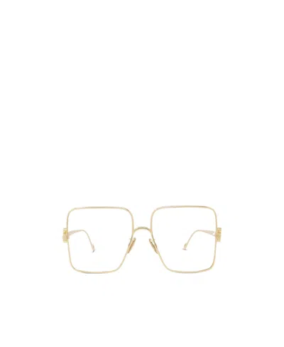 Loewe Gold Oversized Square Retro Glasses In Shiny Endura Gold
