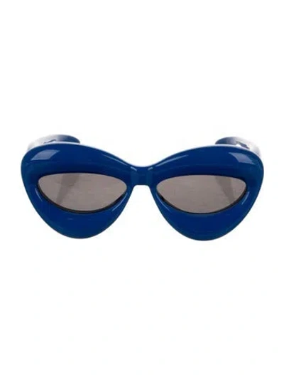 Pre-owned Loewe Oversize Tinted Sunglasses In Blue