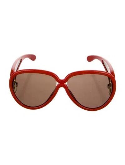 Pre-owned Loewe Oversize Tinted Sunglasses In Orange