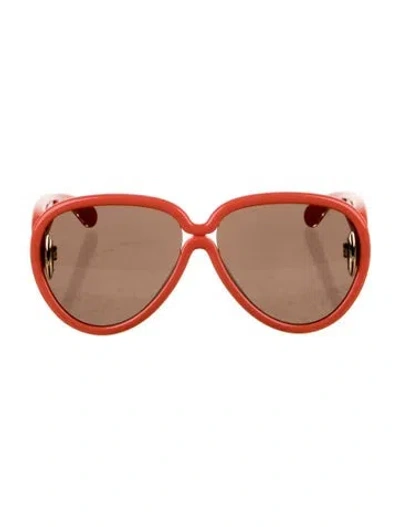 Pre-owned Loewe Oversize Tinted Sunglasses W/ Tags In Orange