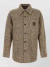 Loewe Embroidered Wool Blend Oversize Shirt In Brown