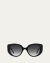 Loewe Oversized Acetate Butterfly Sunglasses In Shiny Black Gradient Smoke
