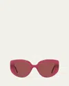 Loewe Oversized Acetate Butterfly Sunglasses In Shiny Fuxia Violet