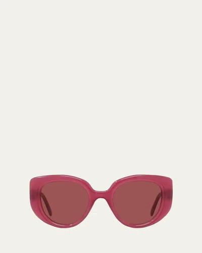 Loewe Oversized Acetate Butterfly Sunglasses In Shiny Fuxia Violet