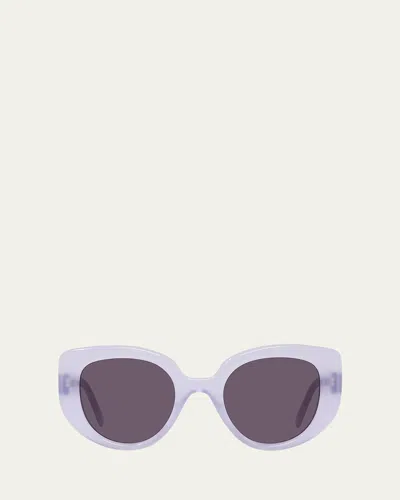 Loewe Oversized Acetate Butterfly Sunglasses In Shiny Violet Violet