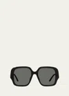 Loewe Oversized Acetate Square Sunglasses In Sblk/smk