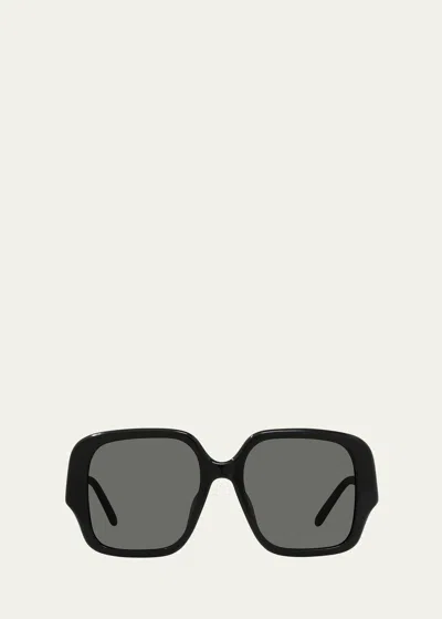 Loewe Oversized Acetate Square Sunglasses In Sblk/smk