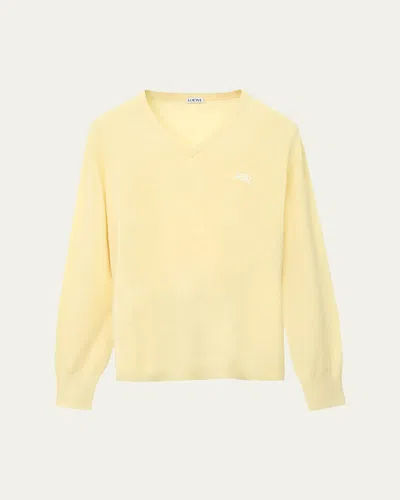 Loewe Oversized Cashmere Polo Sweater In Yellow