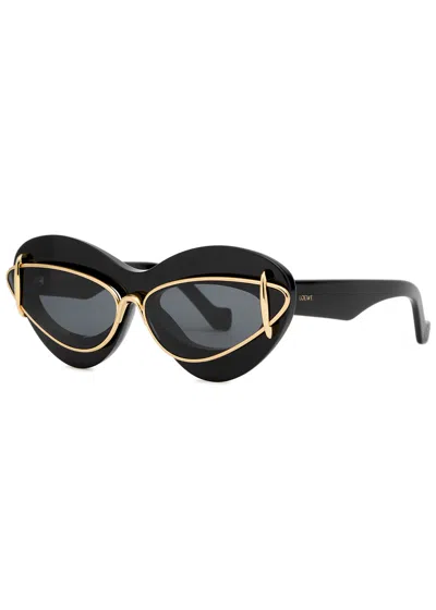 Loewe Double Frame Lw 40119i 01a Cat Eye Sunglasses In Multicolor