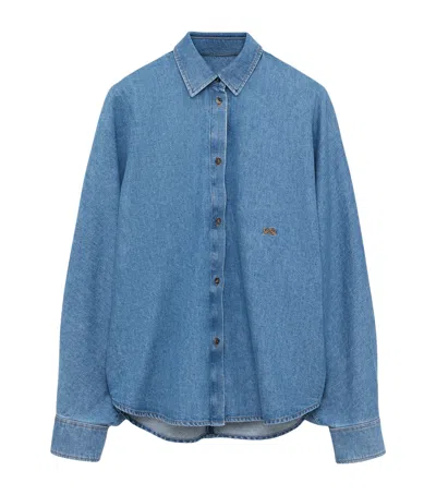 Loewe Oversized Denim Shirt In Blue