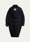 Loewe Oversized Double-breasted Wool Coat In Midnight B
