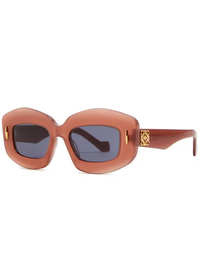 Loewe Oversized Oval-frame Sunglasses In Orange