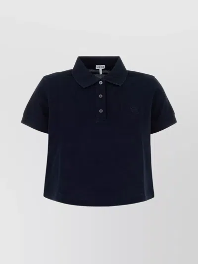 Loewe Oversized Polo Shirt Short Sleeves Design In Black