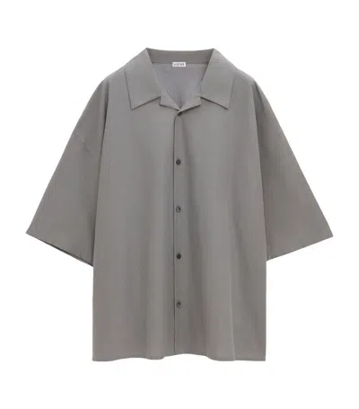 Loewe Oversized Short-sleeve Shirt In Gray