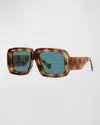 Loewe Oversized Square Monochromatic Sunglasses In Blonde Havana Blue