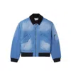 Loewe Blue Washed Effect Zipped Cotton Bomber Jacket