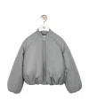 Loewe Grey Leather Bomber Jacket In Animal Print