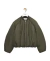 Loewe Padded Bomber Jacket In Nylon In Green