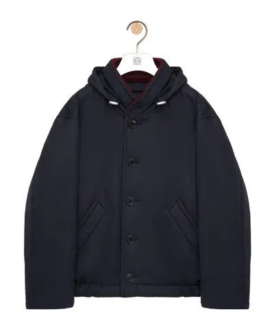Loewe Padded Jacket In Technical Cotton In Blue