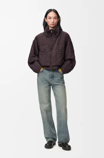 Loewe Padded Jacket In Technical Shell Size: 32 For Woman In Brown