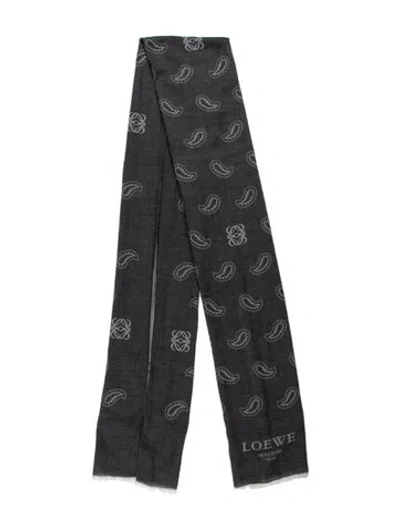 Pre-owned Loewe Paisley Print Scarf In Grey