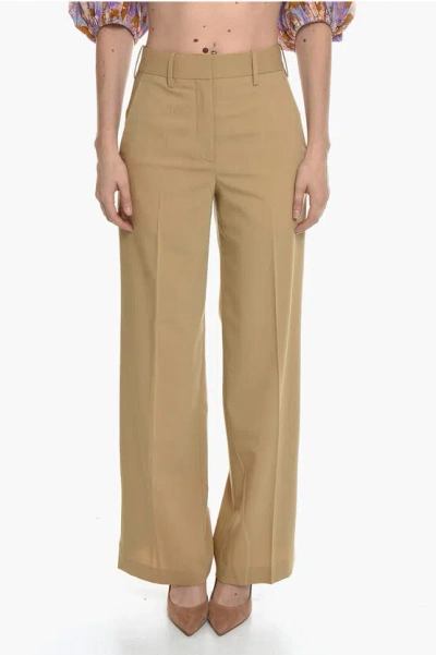 Loewe Palazzo Pants With Pleated Ankles In Brown