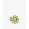 Loewe Palladium/meadow  X Paula's Ibiza Caterpillar Dice Enamelled Brass Charm In Palladium/meadow