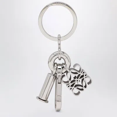 Loewe Palladiumtone Anagram Keyring In Brass In Metallic