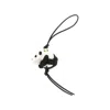 Loewe 'panda' Felt And Leather Charm In Black