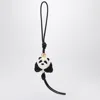 Loewe Panda Pendant In Felt And Leather In Black