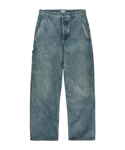 Loewe Panelled Straight-leg Jeans In Blue