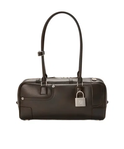 Loewe Panta Amazona 31 Cropped Bag In Shiny Calfskin In Brown