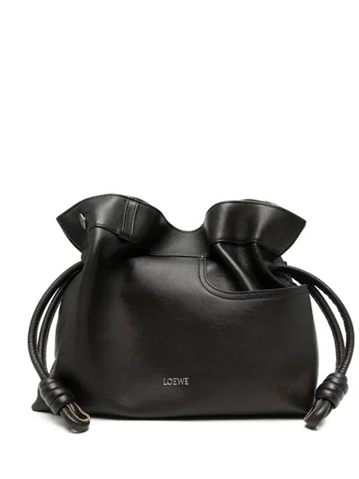 Loewe Panta Medium Flamenco Clutch In Shiny Calfskin In Braun