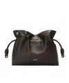 Loewe Panta Medium Flamenco Clutch In Shiny Calfskin In Brown