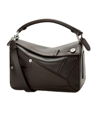 Loewe Panta Small Puzzle Bag In Shiny Calfskin In Brown