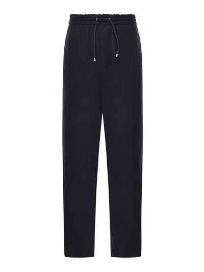 Loewe Wool Drawstring Pants In Animal Print