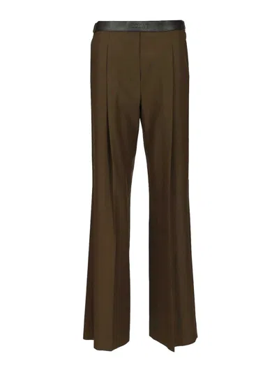 Loewe Wool Trousers In Brown