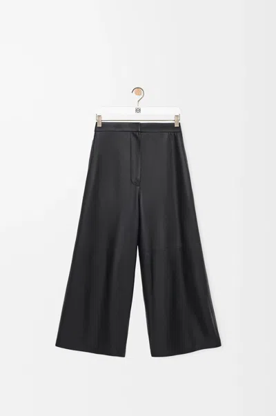 Loewe Cropped Trousers In Nappa Lambskin Size:s For Woman In Black