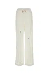 Loewe X Suna Fujita Striped Drawstring Pants In Whitegreymulticolor