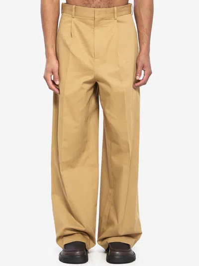 Loewe Pantaloni A Gamba Ampia In Brown