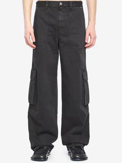 Loewe Cotton Cargo Pants In Black