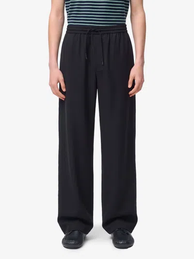 Loewe Pantaloni Con Coulisse In Lana In Black