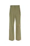 Loewe Buttoned Back Pocket Wide Leg Trousers In Green